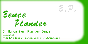 bence plander business card